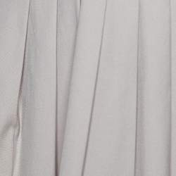 مملوكة مسبقًا Celine Light Beige Cotton Pleat Detailed Plunge Neck Dress XL