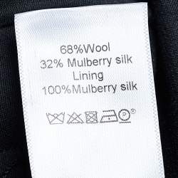 Celine Black Wool Pleat Detailed Knee Length Skirt L