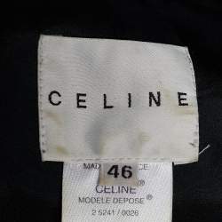 Pre Owned Celine Vintage Black Silk Halter Dress & Jacket Set L/XL