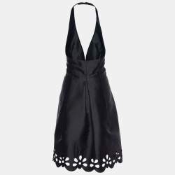 Pre Owned Celine Vintage Black Silk Halter Dress & Jacket Set L/XL
