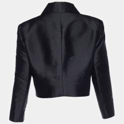 Pre Owned Celine Vintage Black Silk Halter Dress & Jacket Set L/XL