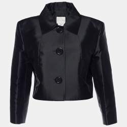 Pre Owned Celine Vintage Black Silk Halter Dress & Jacket Set L/XL