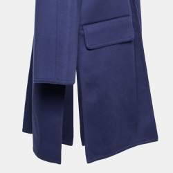 Celine Blue Wool Open Front Coat M