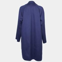 Celine Blue Wool Open Front Coat M