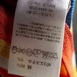Pre Owned Celine Multicolor Striped Rib Knit Tunic M