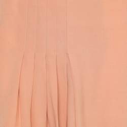 Pre Owned Celine Light Orange Silk Pleated Skirt L