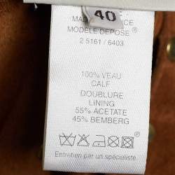 Pre Owned Celine Brown Suede Studded Waist Coat & Skirt Set M