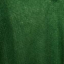 Pre Owned Celine Green Wool V-Neck Sweater L