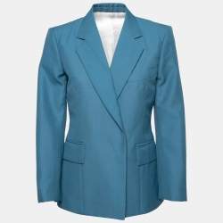Celine Blue Wool Long Sleeve Jacket M