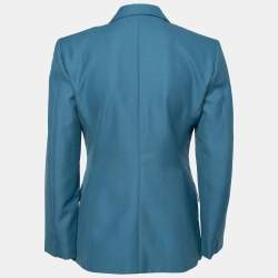 Celine Blue Wool Long Sleeve Jacket M