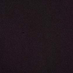 Pre Owned Celine Dark Purple Cashmere Knit Fur Sleeve Wrap Sweater M