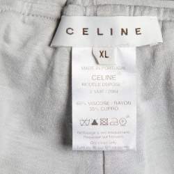 Pre Owned Celine Grey Jersey Logo Detail Sweatpants XL