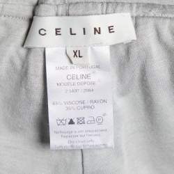 Pre Owned Celine Grey Jersey Logo Detail Sweatpants XL