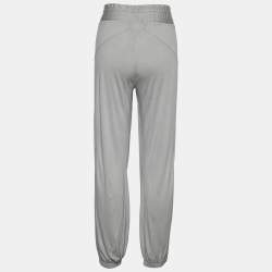Pre Owned Celine Grey Jersey Logo Detail Sweatpants XL