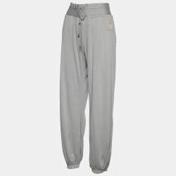 Pre Owned Celine Grey Jersey Logo Detail Sweatpants XL