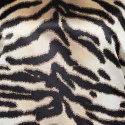 Pre Owned Céline Monochrome Animal Print Satin Sheath Dress L