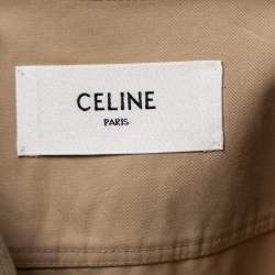 Pre Owned Celine Beige Gabardine Belted Midi Dress M