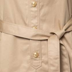 Pre Owned Celine Beige Gabardine Belted Midi Dress M