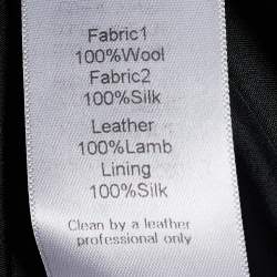 Celine Black Crepe Wool Leather Detail Shift Dress M