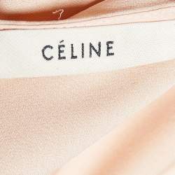 مملوكة مسبقًا Celine Pink & Black Crepe Silk Top L