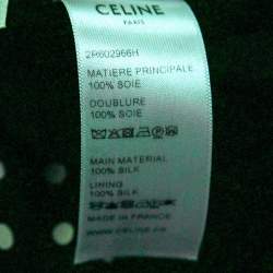 Celine Monochrome Polka Dot Silk Mid Length Dress S