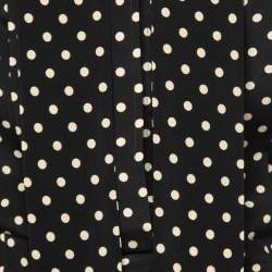 Celine Monochrome Polka Dot Silk Mid Length Dress S
