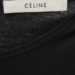 Pre Owned Celine Black Jersey Long Sleeves Midi Dress M