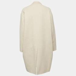 Celine Beige Cashmere Open Front Long Coat M