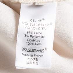 Celine Cream Wool Sleeveless Top M