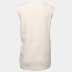 Celine Cream Wool Sleeveless Top M