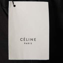 Pre Owned Celine Black Cotton Plunge Neck Midi Dress S