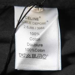 Pre Owned Celine Black Cotton Plunge Neck Midi Dress S