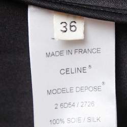 Pre Owned Celine Black Silk Satin Sleeveless Low Back Midi Dress S