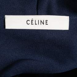 مملوكة مسبقًا Celine Blue Silk Neck Tie Detail Long Sleeve Midi Dress S