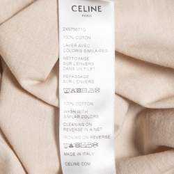 Celine Beige/Red Printed Cotton Half Sleeve Crew Neck T-Shirt M