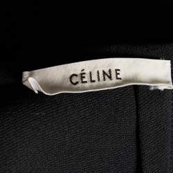 Celine Black Wool Lace Hem Midi Skirt S
