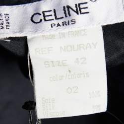 Celine Vintage Black Velvet & Silk Sleeveless Midi Dress L