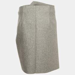 Celine Grey Wool Asymmetrical Mini Skirt M