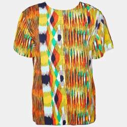 مملوكة مسبقًا Celine Multicolor Printed Crepe Top M