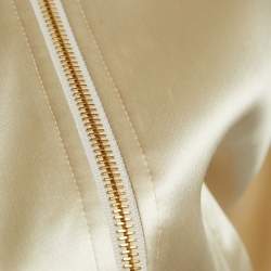 Celine Cream Satin Embroidered Bomber Jacket S