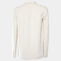 Celine Cream Silk Crepe Open Front Blazer S 