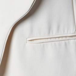 Celine Cream Silk Crepe Open Front Blazer S 