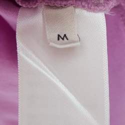 Celine Purple Logo Print Cotton Crop T-Shirt M