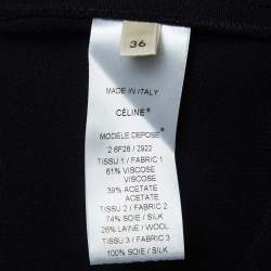 Pre Owned Celine Black Silk and Crepe Sleeveless Mini Dress S