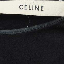 Pre Owned Celine Black Silk and Crepe Sleeveless Mini Dress S