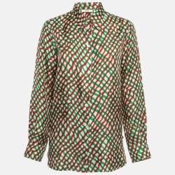 Celine Multicolor Printed Silk Buttoned Up Shirt L