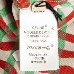 Celine Multicolor Printed Silk Buttoned Up Shirt L