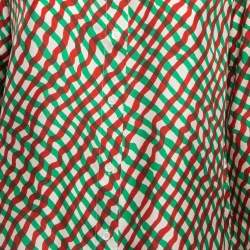 Celine Multicolor Printed Silk Buttoned Up Shirt L