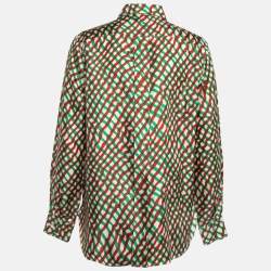 Celine Multicolor Printed Silk Buttoned Up Shirt L