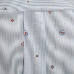 Celine Blue Pinstripe Patterned Cotton Buttoned Up Shirt L